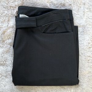 ALESSANDRO DELL'AGGUA | Black Flat Front Pant Ankle Length, Zipper at Hem